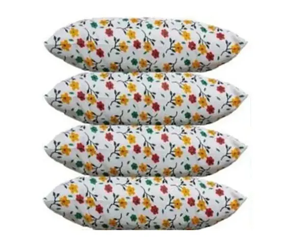 Stylish White Polyester Solid Pillow Pack of 4