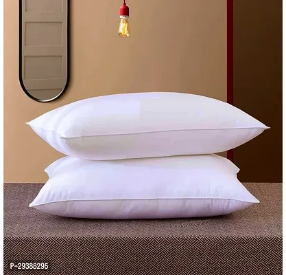 Stylish White Polyester Solid Pillow Pack of 2