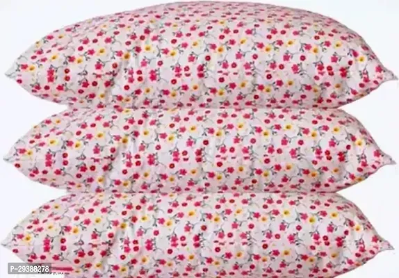 Stylish Pink Polyester Printed Pillow Pack of 3