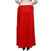 Reliable Red Cotton Solid Stitched Petticoat For Women-thumb1