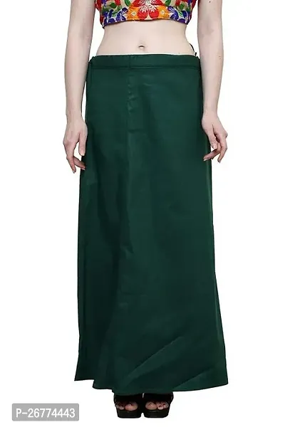 Reliable Green Cotton Solid Stitched Petticoat For Women-thumb3