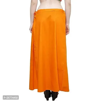 Reliable Orange Cotton Solid Stitched Petticoat For Women-thumb2