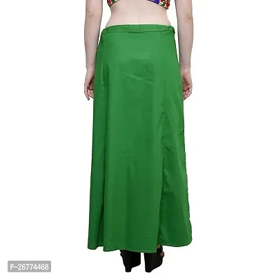 Reliable Green Cotton Solid Stitched Petticoat For Women-thumb2