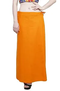 Reliable Orange Cotton Solid Stitched Petticoat For Women-thumb1