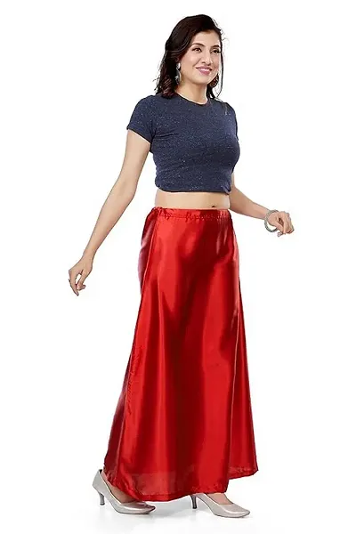 Reliable Satin Solid Stitched Petticoat For Women