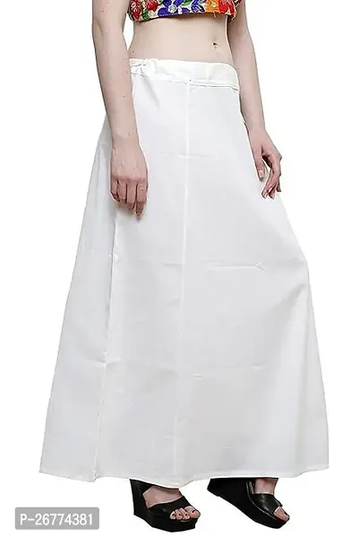Reliable White Cotton Solid Stitched Petticoat For Women-thumb3