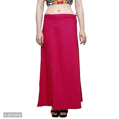 Reliable Pink Cotton Solid Stitched Petticoat For Women