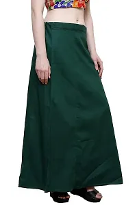 Reliable Green Cotton Solid Stitched Petticoat For Women-thumb1