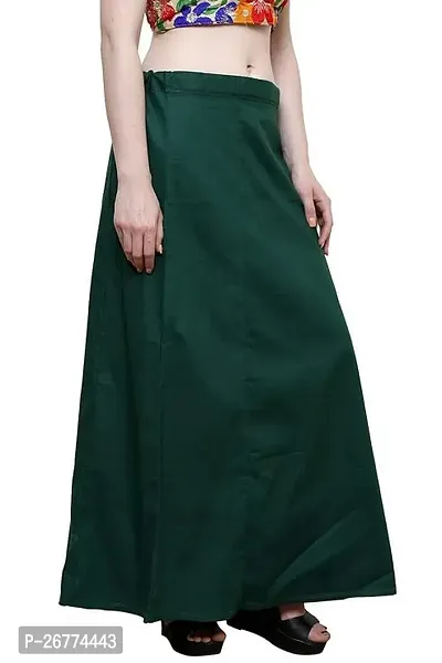 Reliable Green Cotton Solid Stitched Petticoat For Women-thumb2