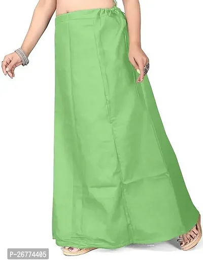 Reliable Green Cotton Solid Stitched Petticoat For Women-thumb3