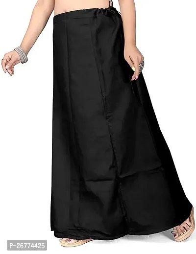 Reliable Black Cotton Solid Stitched Petticoat For Women-thumb3