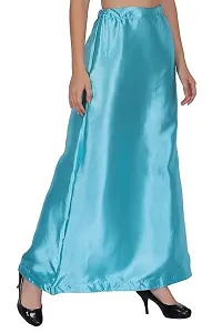 Reliable Blue Satin Solid Stitched Petticoat For Women-thumb1