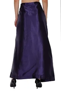 Reliable Blue Satin Solid Stitched Petticoat For Women-thumb1