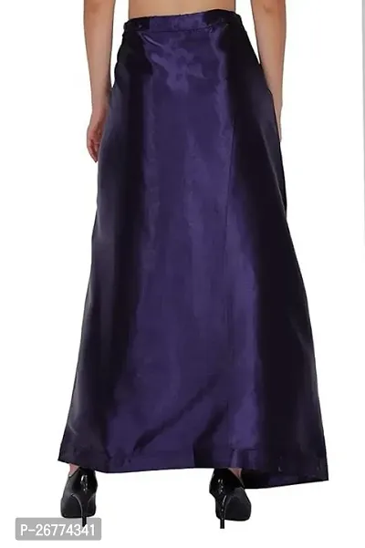 Reliable Blue Satin Solid Stitched Petticoat For Women-thumb2