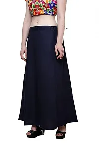 Reliable Blue Cotton Solid Stitched Petticoat For Women-thumb1