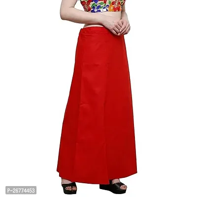 Reliable Red Cotton Solid Stitched Petticoat For Women-thumb3