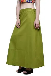 Reliable Green Cotton Solid Stitched Petticoat For Women-thumb1