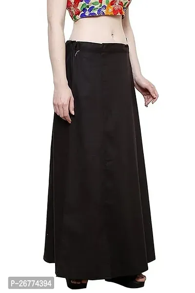 Reliable Black Cotton Solid Stitched Petticoat For Women-thumb3