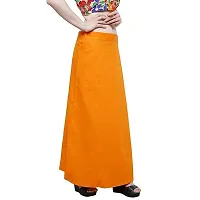 Reliable Orange Cotton Solid Stitched Petticoat For Women-thumb2