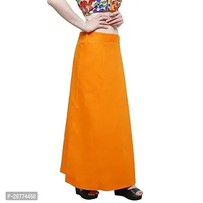 Reliable Orange Cotton Solid Stitched Petticoat For Women-thumb3