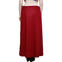 Reliable Maroon Cotton Solid Stitched Petticoat For Women-thumb1