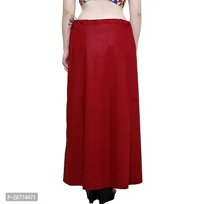 Reliable Maroon Cotton Solid Stitched Petticoat For Women-thumb2