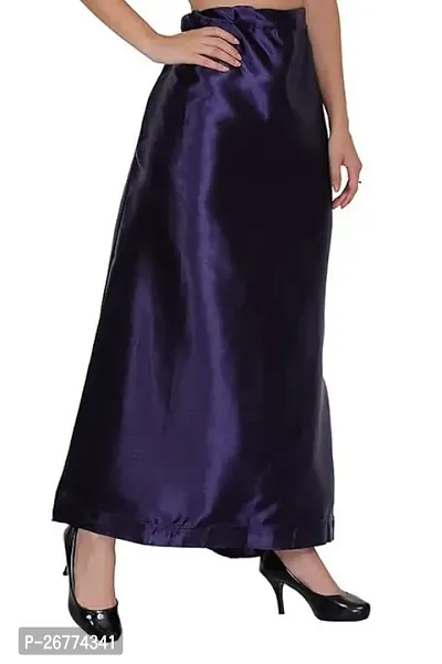 Reliable Blue Satin Solid Stitched Petticoat For Women-thumb3