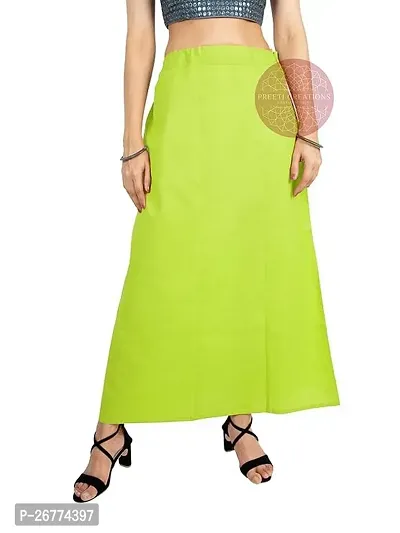 Reliable Green Cotton Solid Stitched Petticoat For Women-thumb3
