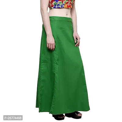 Reliable Green Cotton Solid Stitched Petticoat For Women-thumb3