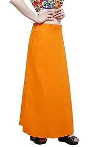 Reliable Orange Cotton Solid Stitched Petticoat For Women-thumb2