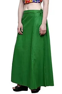 Reliable Green Cotton Solid Stitched Petticoat For Women-thumb1