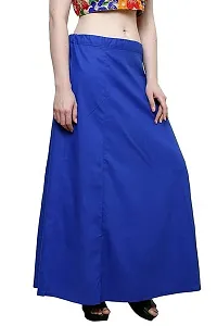 Reliable Blue Cotton Solid Stitched Petticoat For Women-thumb2