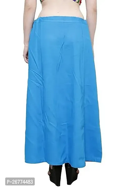Reliable Blue Cotton Solid Stitched Petticoat For Women-thumb3