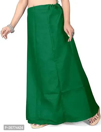 Reliable Green Cotton Solid Stitched Petticoat For Women-thumb3