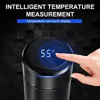 LED Active Temperature Display Indicator Insulated Stainless Steel Hot  Cold Flask Bottle (Black, 500ml)-thumb1