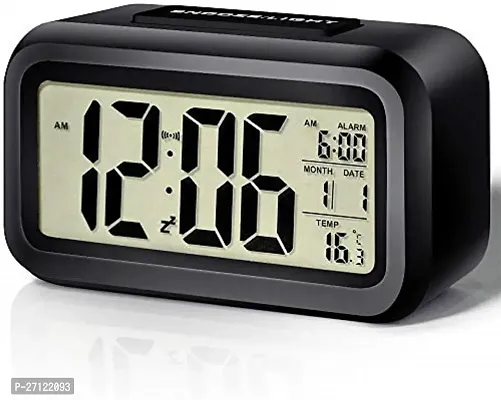 Digital Alarm Clock Table Clock for Students, Home, Office, Corporate with Automatic Sensor, Date  Temperature-thumb0