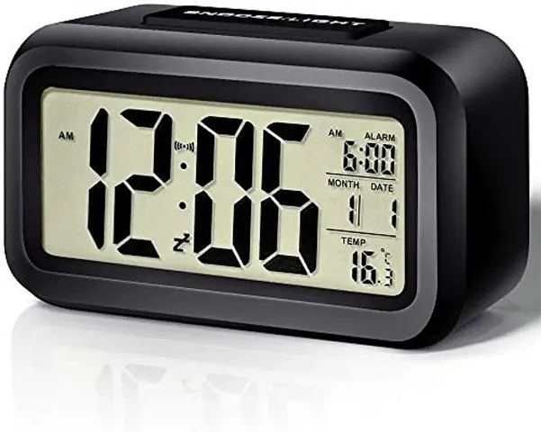 Digital Alarm Clock Table Clock for Students, Home, Office, Corporate with Automatic Sensor, Date  Temperature