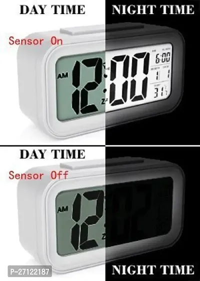 Digital Alarm Clock Table Clock for Students, Home, Office, Corporate with Automatic Sensor, Date  Temperature-thumb2