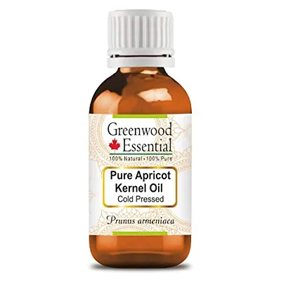 Greenwood Essential Pure Apricot Kernel Oil (Prunus armeniaca) 100% Natural Therapeutic Grade for Hair and Skin