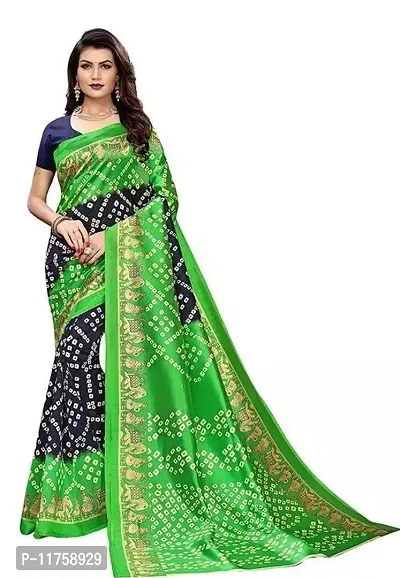 Women Art Silk Printed Bandhani Saree with Blouse piece-thumb0