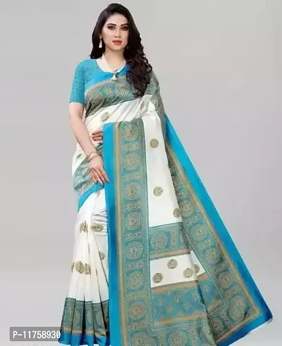 Women Art Silk Printed Saree with Blouse piece-thumb0