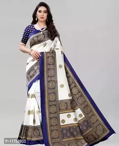 Women Art Silk Printed Saree with Blouse piece