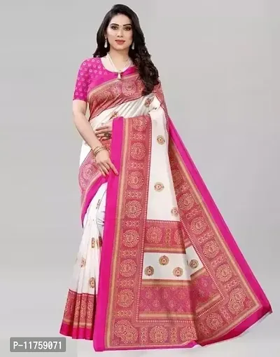 Women Art Silk Printed Saree with Blouse piece