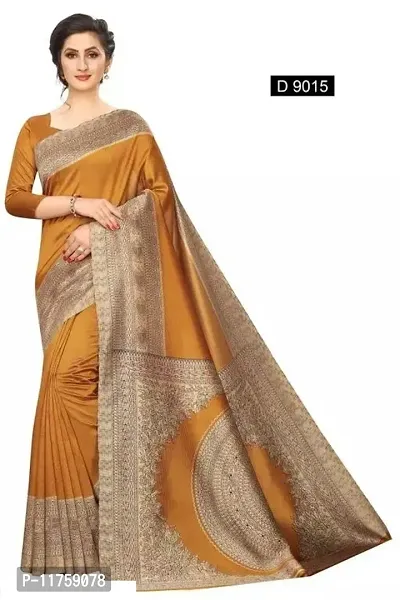 Women Khadi Cotton Printed Saree with Blouse piece-thumb0