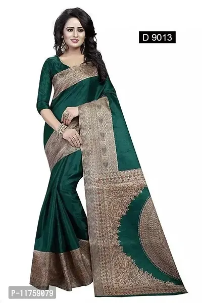 Women Khadi Cotton Printed Saree with Blouse piece-thumb0