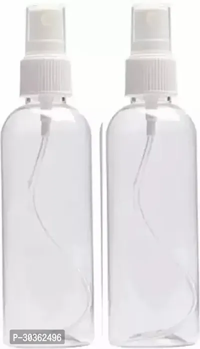 50 Ml Transparent Empty Spray Bottle Pack of 2 White Plastic-thumb0