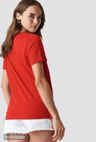 Fashion-Printed  Red T-shirt For Women and Girls-thumb4