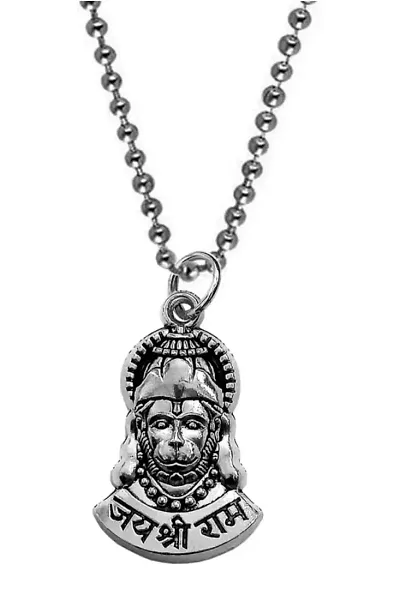 Trendy stylish new plated religious lord shree RAM Hanuman bajrangbali Bala ji locket with ball chain pandent Necklace for boy/men and girls/women