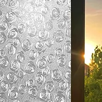 SUNBIRD 3D Decor Texture Privacy Window Film Static Cling No Glue Window Marble Stained Glass Window Film Coverings Glass Sticker for Home Self-Static-thumb2