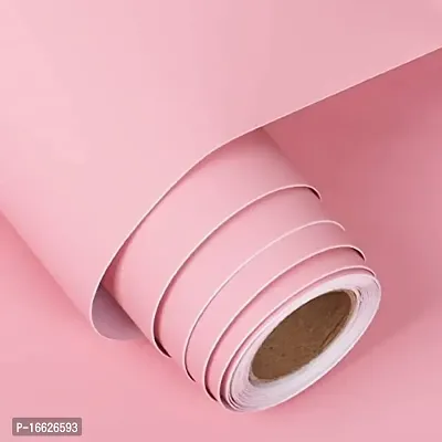 SUNBIRD Matte Pink Wallpaper Pink Peel and Stick Wallpaper Pink Contact Paper Self Adhesive Thick Removable Wall Paper Roll for Bedroom Nursery Walls Cabinet Kids-thumb0